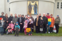 Seurakunta jäsenet mukana Monikultuurinen kirkko tapahtuma Valamossa