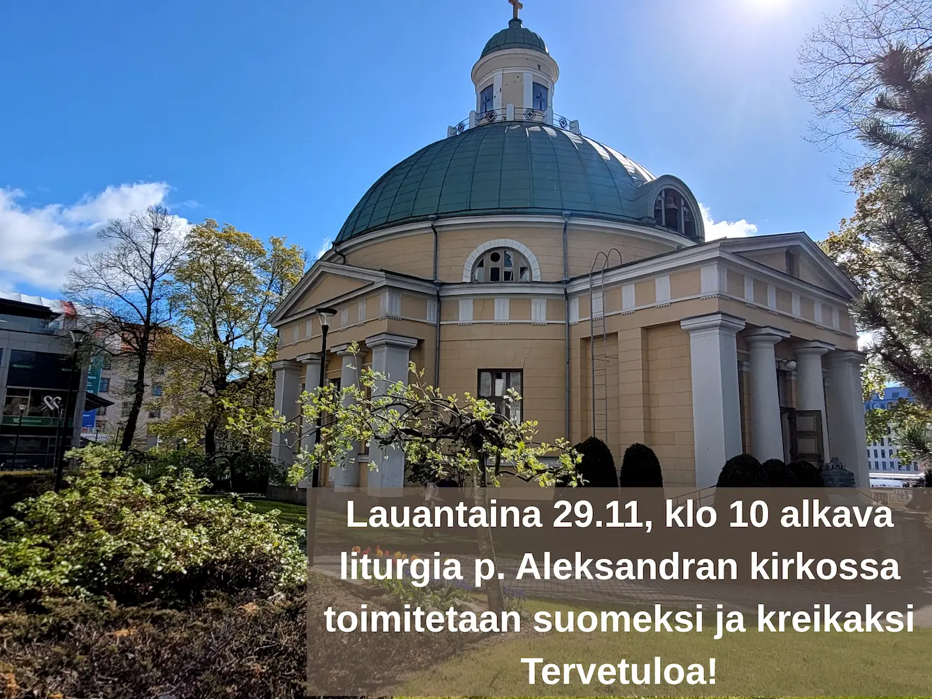 Ilmoitus kreikkallaisesta liturgiasta suomeksi