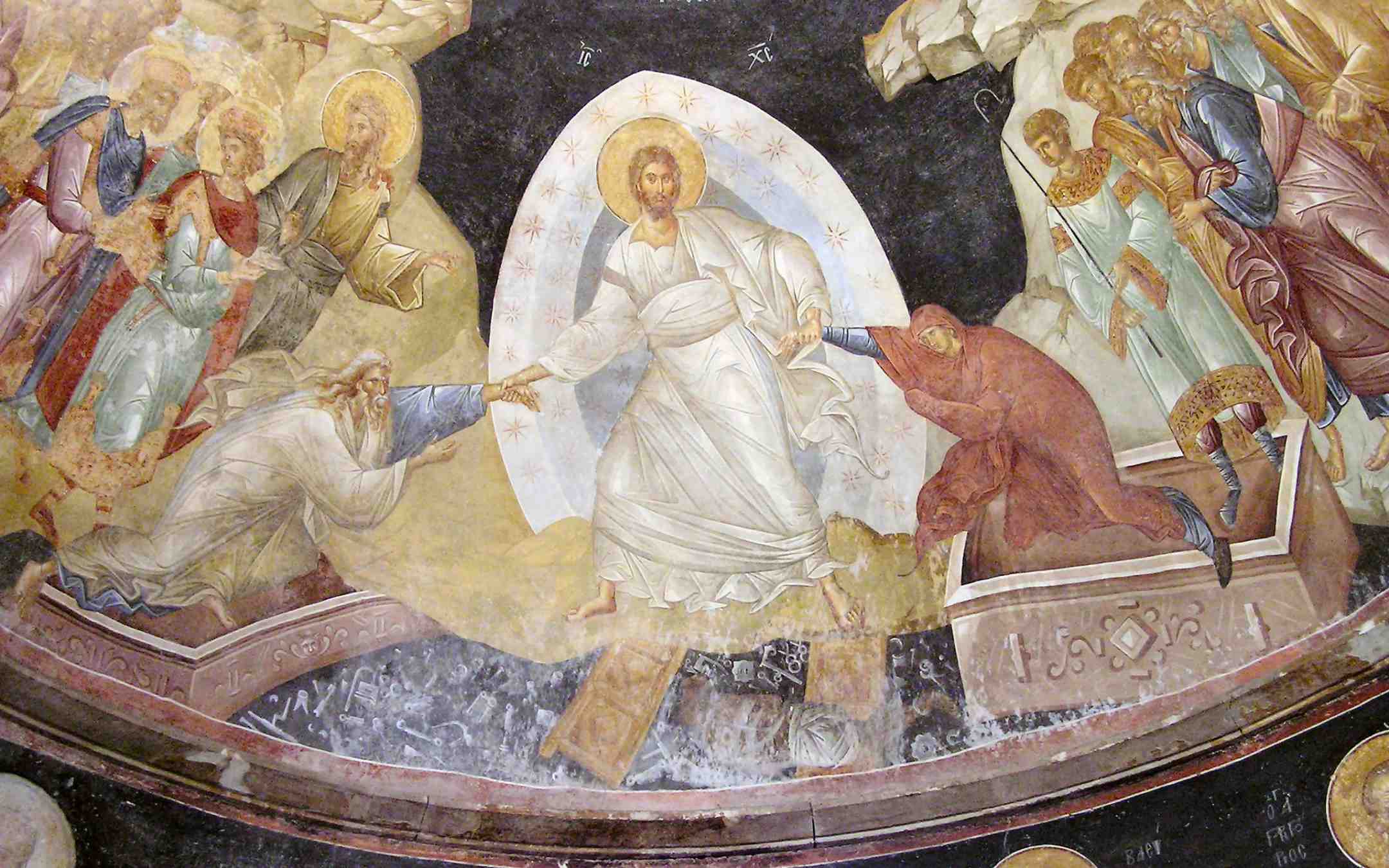 Ylösnousemus -ikoni (1000-luku, kattomaalaus Choran kirkosta)