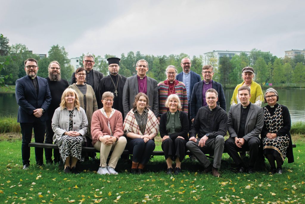 Pohjoiskalotin kirkollinen yhteistyoverkosto ryhmakuvassa.