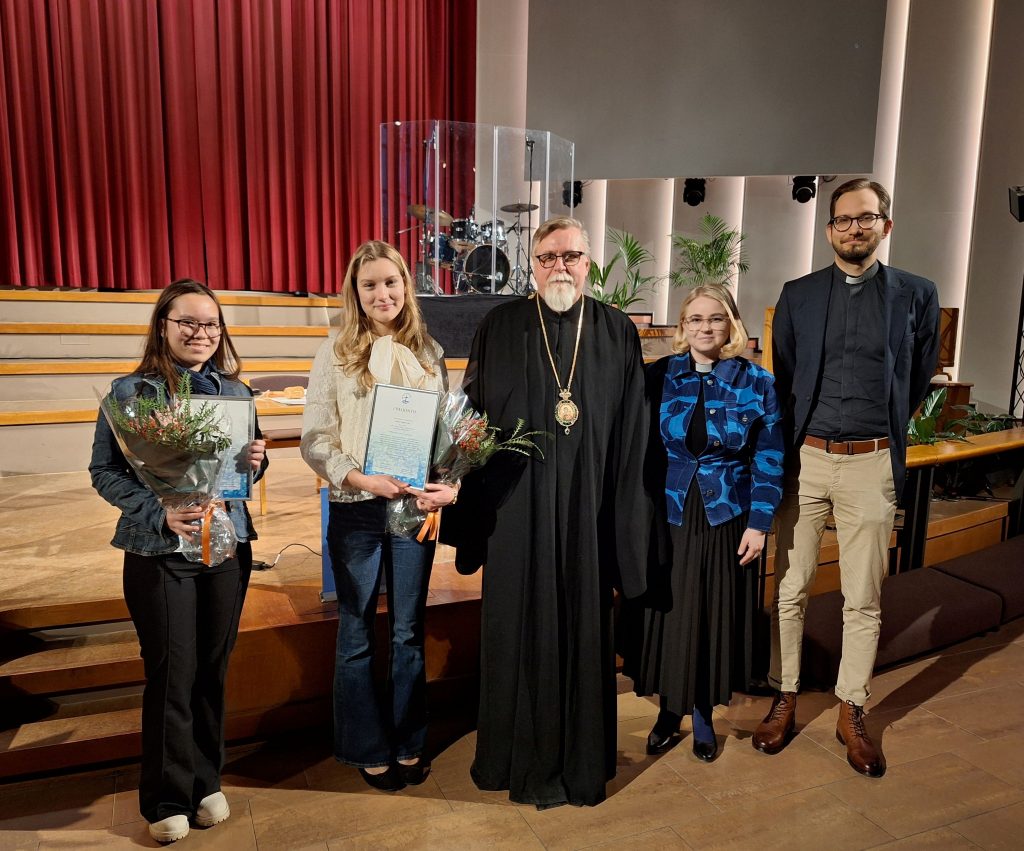 Joanna laurinkari vas. bianca bigovic arkkipiispa elia vilma niemi ja mikko estama.