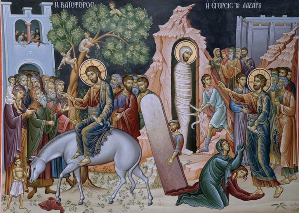 Lasaruksen lauantain ja palmusunnuntain ikoni